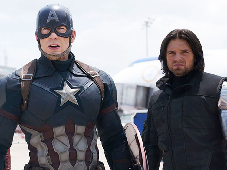 Captain America Bucky Barnes Sebastian Stan Chris Evans