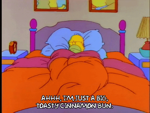 It's hard to be a morning person when your bed is so warm.