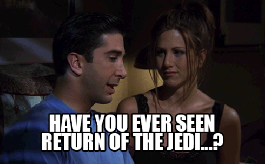 Ross tells Rachel his Star Wars sexual fantasy in Friends.