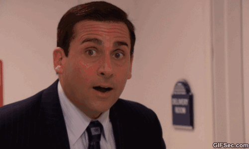 Michael from The Office looking surprised.