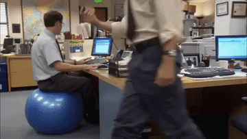 The Office Jim pops fitness orb